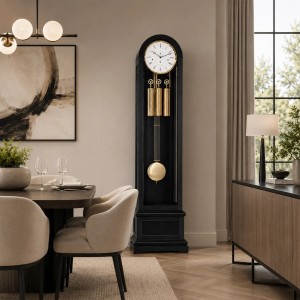 Hermle staande klok Charlotte – zwart/messing