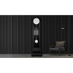 Hermle staande klok Charlotte – zwart/chroom