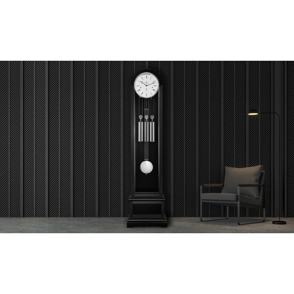 Hermle staande klok Charlotte – zwart/chroom