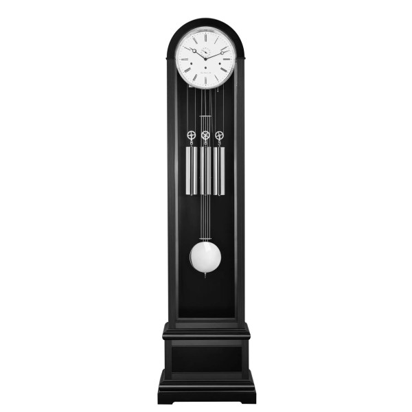 Hermle staande klok Charlotte – zwart/chroom
