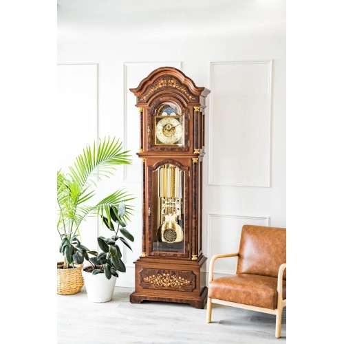 Hermle staande klok Berlin – intarsia, buisgongs
