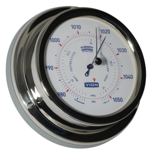 Vion Barometer Glanzend RVS - 129 mm