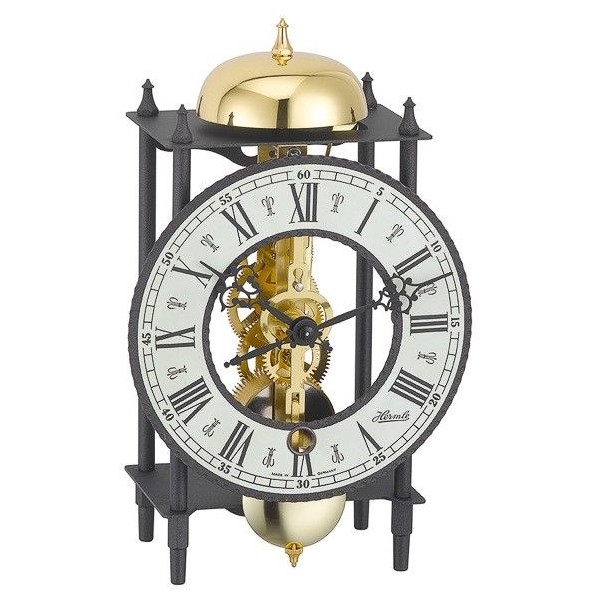 Hermle tafelklok York – zwart, skeletwerk
