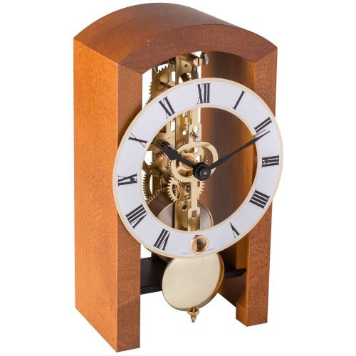 Hermle design-tafelklok Boston – kersenhout, mechanisch skeletwerk