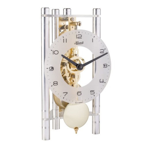 Hermle tafelklok Transmission – zilver-goud, skeletwerk