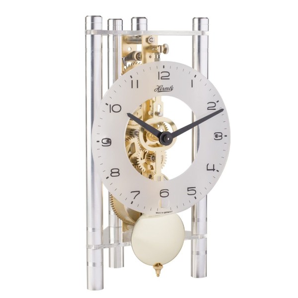 Hermle tafelklok Transmission – zilver-goud, skeletwerk