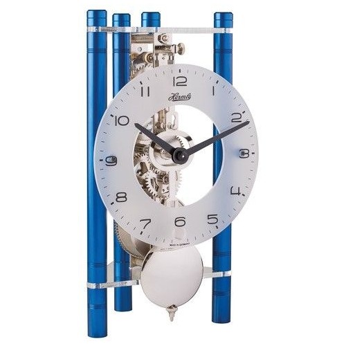 Hermle tafelklok Transmission – blauw, skeletwerk