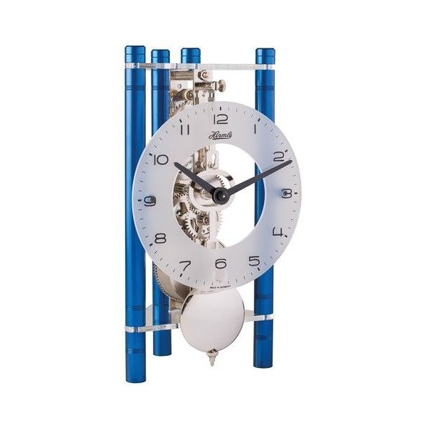 Hermle tafelklok Transmission – blauw, skeletwerk