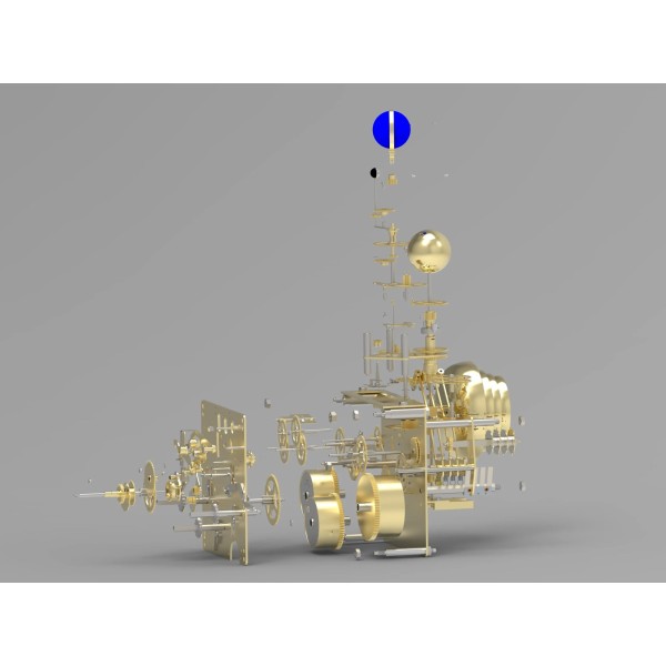 Hermle Tellurium IV – nikkel, futuristisch design