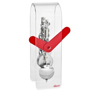 Hermle tafelklok Miles – acryl, rood-zilver