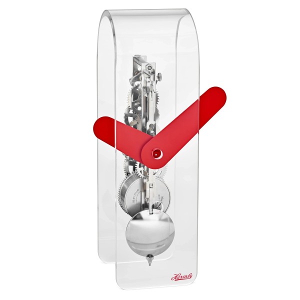 Hermle tafelklok Miles – acryl, rood-zilver