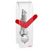 Hermle tafelklok Miles – acryl, rood-zilver