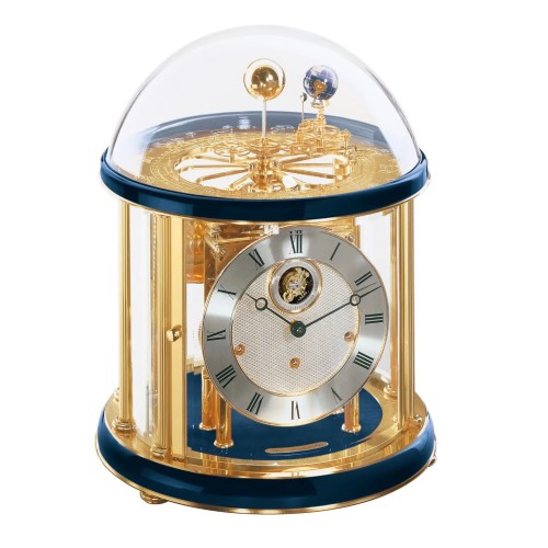 Hermle Tellurium Tourbillon Messing – blauw en goud