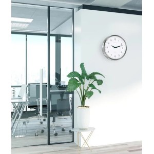 Hermle wandklok Metropolitan – staal, radiogestuurd