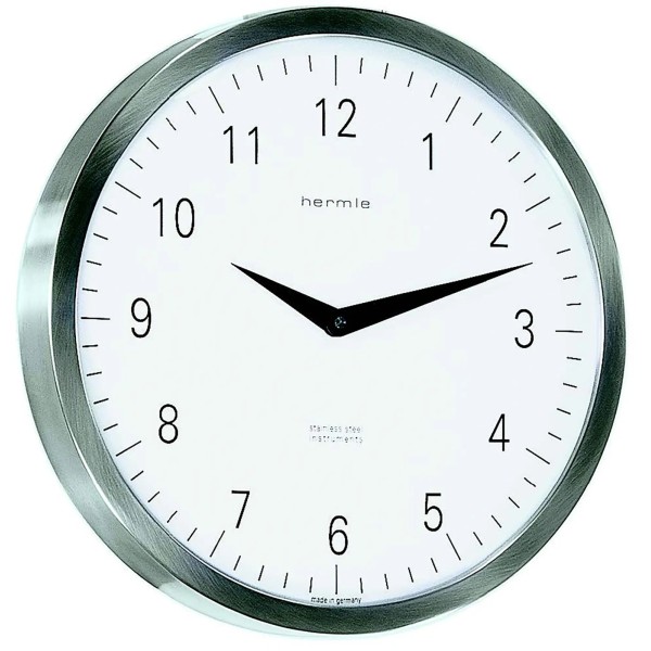 Hermle wandklok Metropolitan – staal, quartz