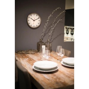 Hermle wandklok Grand Central – geborsteld staal, quartz