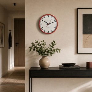 Hermle wandklok Grand Central – rood, quartz