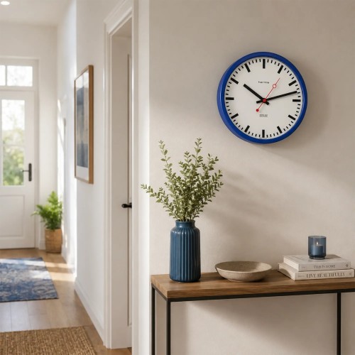 Hermle wandklok Grand Central – blauw, quartz