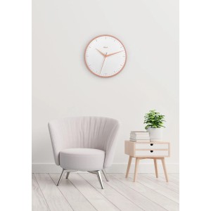 Hermle wandklok Aria – wit, roségoud, Ø 40 cm