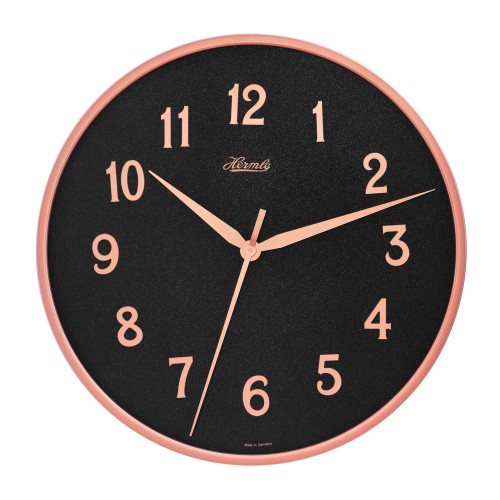 Hermle wandklok Aria II – roségoud-zwart, Ø 40 cm
