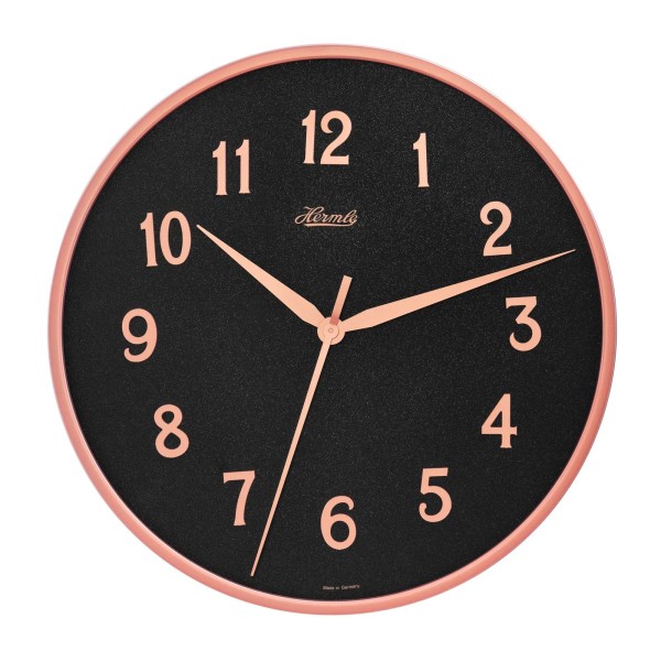 Hermle wandklok Aria II – roségoud-zwart, Ø 40 cm