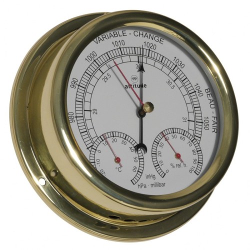 Altitude Barometer Thermometer Hygrometer Messing - 150 mm