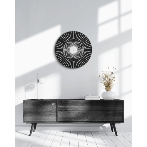 Hermle wandklok 118 Zeiger – zwart-wit, Ø 50 cm