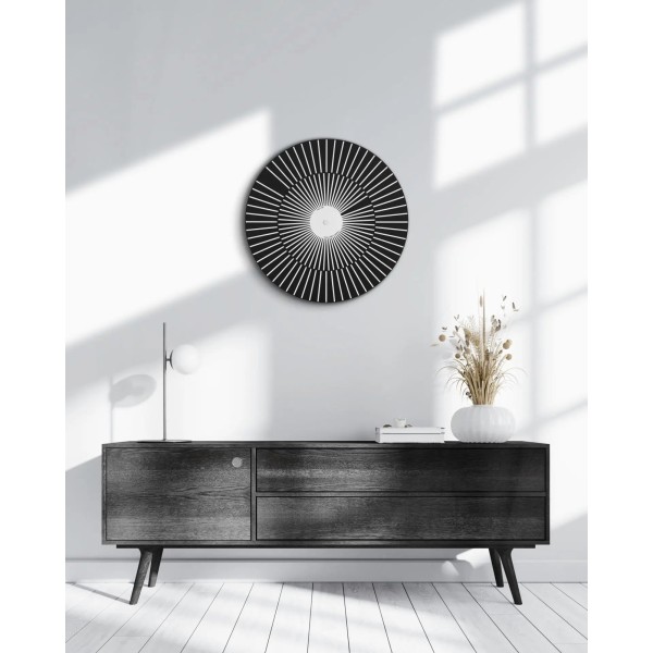 Hermle wandklok 118 Zeiger – zwart-wit, Ø 50 cm