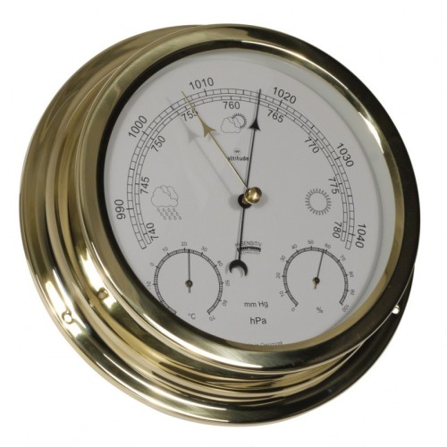 Altitude Barometer Thermometer Hygrometer Messing - 224 mm
