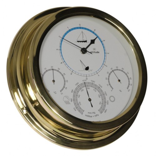 Altitude Getijdenklok Barometer Thermometer Hygrometer Messing - 224 mm
