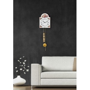Hermle schildklok Giselle – bloemdecor, 1 gewicht, uurslag