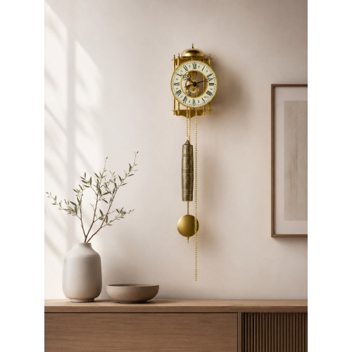Hermle skelet-wandklok Ravensburg – goud