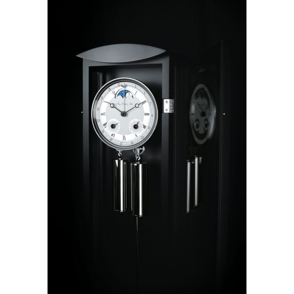 Hermle regulateur Mornington – zwart pianolak, maanfase