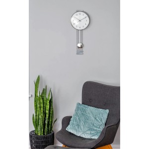 Hermle wandklok Highbury II – nikkelkleur, quartz