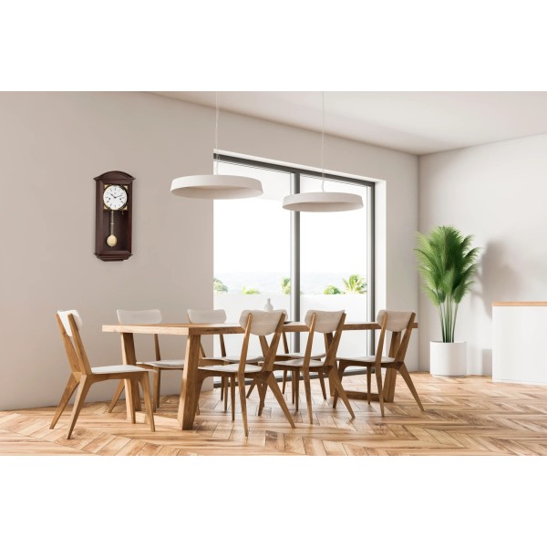Hermle regulateur Newport – notenhout, halve-uurslag, 14 dagen