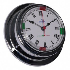 Altitude Quartz Klok Radiostilte Romeins Verchroomd Messing - 95 mm - Altitude - Quartz Klokken - 843 CZ