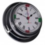 Altitude Quartz Klok Radiostilte Romeins Verchroomd Messing - 95 mm - Altitude - Quartz Klokken - 843 CZ
