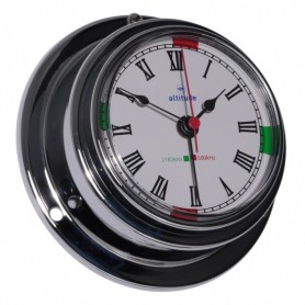 Altitude Quartz Klok Radiostilte Alarm Romeins Verchroomd Messing - 95 mm - Altitude - Quartz Klokken - 843 CAZ