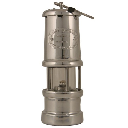 Welsh Miner Olielamp Vernikkeld Aluminium Klein