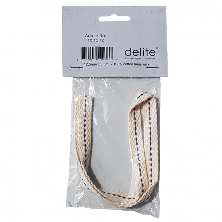 Delite Lont Katoen Plat 12,5 mm - Delite - Olielampen Accessoires - 101512