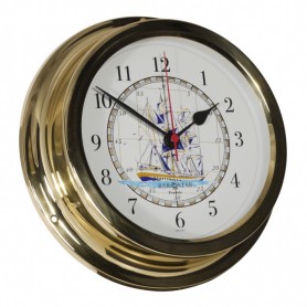 Altitude Quartz Klok Arabisch Scheepsmotief Messing - 224 mm - Altitude - Quartz Klokken - 880 SHIP C