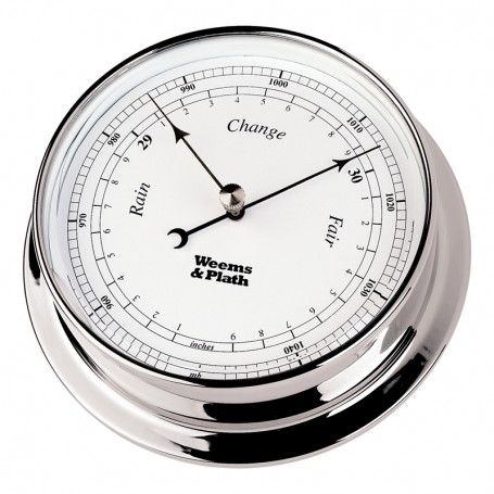 Weems & Plath Endurance I 85 Barometer Verchroomd Messing - 108 mm - Weems & Plath - Barometers - BAC3119