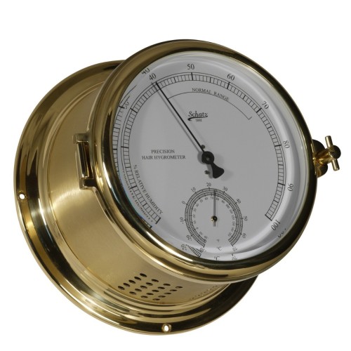 Schatz 1881 Royal 180 Hygrometer Thermometer Mat Messing