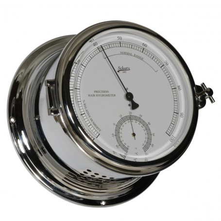 Schatz 1881 Royal 180 Haarhygrometer Thermometer Verchroomd Messing - Schatz 1881 - Hygrometers - 483 HT