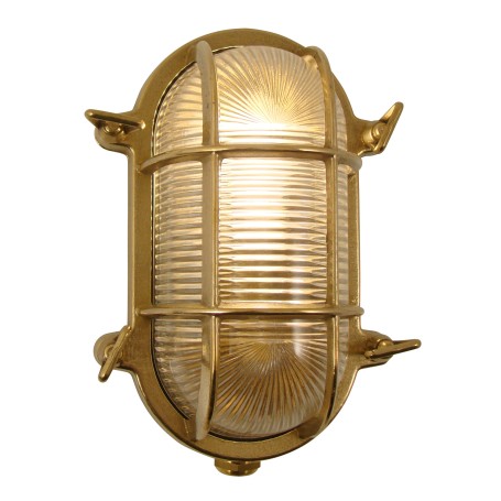 Foresti & Suardi Schotlamp Ovaal Helder Glas Messing - 195 mm
