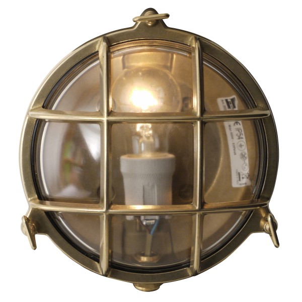 Foresti & Suardi Schotlamp Rond Helder Glas Messing - 190 mm