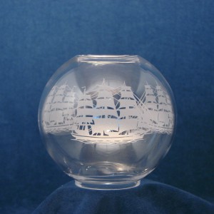 E.S. Sørensen Globe Helder Glas Scheepsmotief - ø135 mm