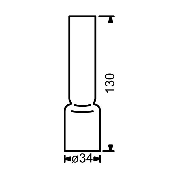 E.S. Sørensen Schoorsteen 6''' Borosilicaatglas - ø34 x 130 mm