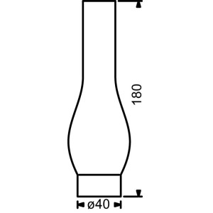 E.S. Sørensen Lampglas 10''' Tulp Glas - 40x180 mm