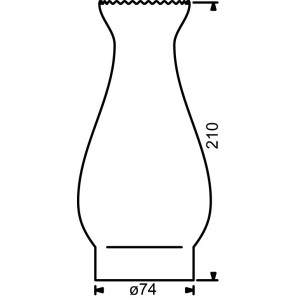 E.S. Sørensen Perlotus Schoorsteen Glas - 74 x 210 mm